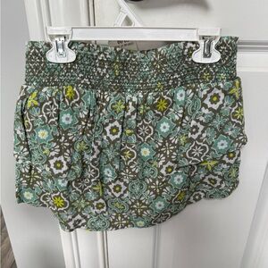 Aerie Green and White Smocked Skirt